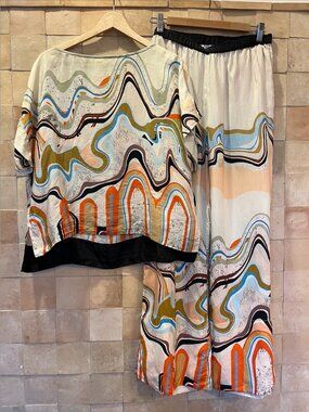 Cocoon LA Silk Set Lounge Pyjamas Size M